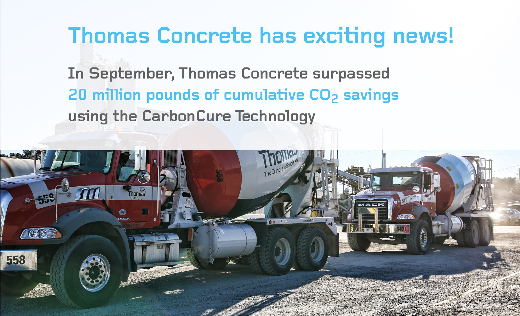 Thomas Concrete surpassed 20 mln pounds of cumulative CO2 savings